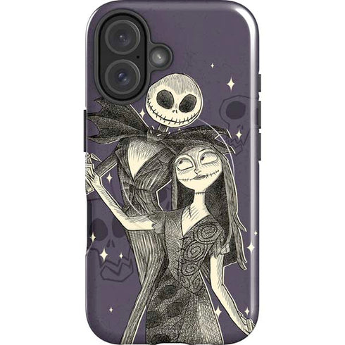 Disney The Nightmare Before Christmas Jack and Sally Art iPhone 16 Plus Magsafe Impact Case